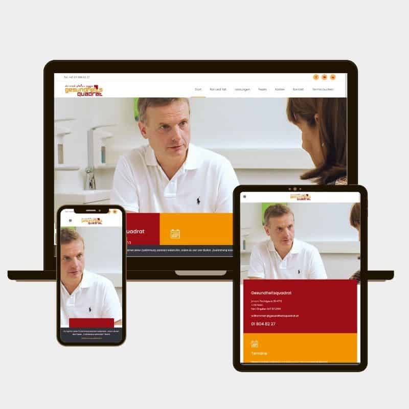 Website Gesundheitsquadrat - Webdesign E-deenreich